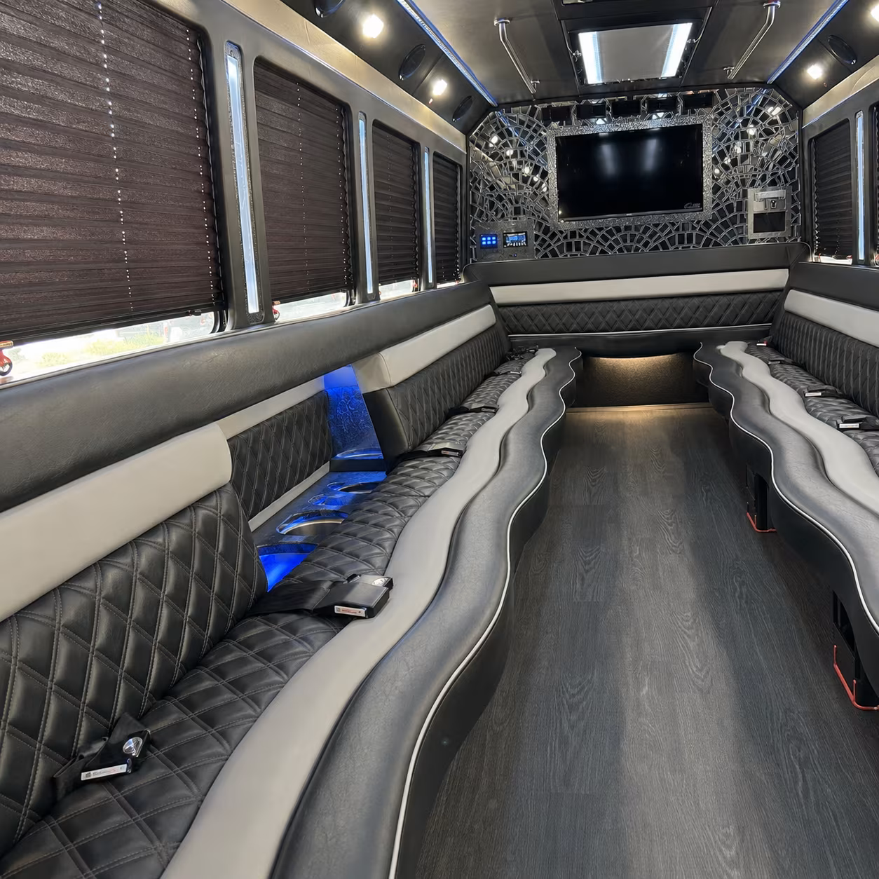 Irving Sporting Event Transportation party bus exterior