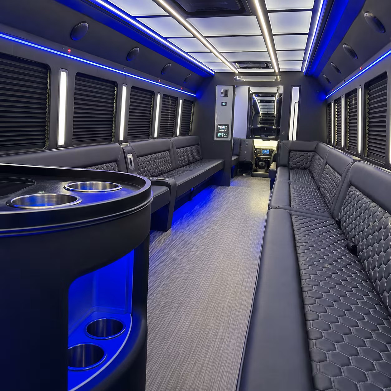 Irving Wedding Transportation party bus exterior