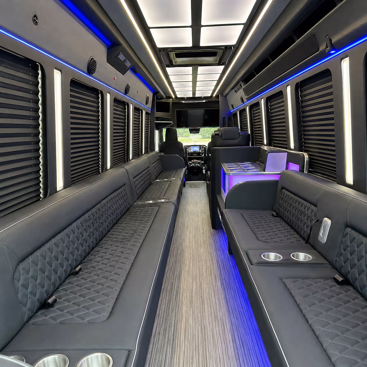 Irving Wedding Transportation party bus interior