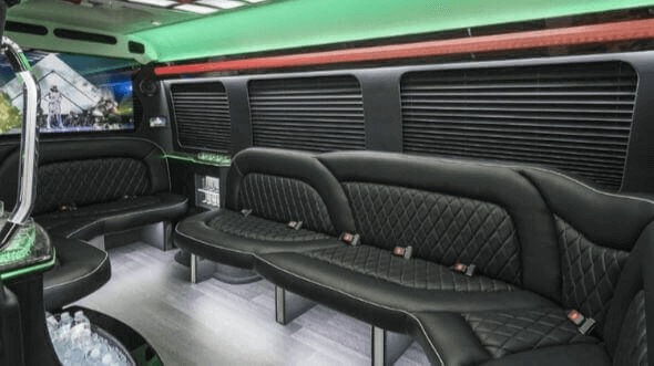 Interior of Charter Bus Company Carrollton's 14 Passenger Sprinter Limousine in Carrollton