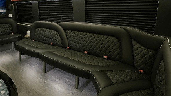 Interior of Charter Bus Company Dallas's 14 Passenger Sprinter Limousine in Dallas
