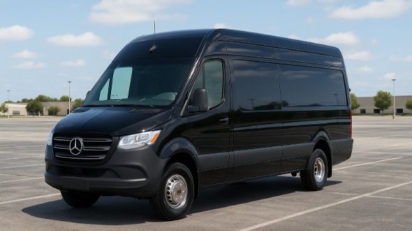 Exterior of Charter Bus Company Richardson's 14 Passenger Sprinter Limousine in Richardson