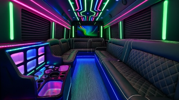 18 passenger party bus interior