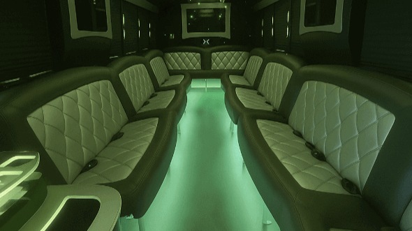 Interior of Charter Bus Company Richardson's 20 Passenger Party Bus in Richardson