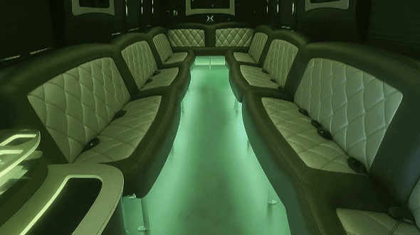 Interior of Charter Bus Company Carrollton's 25 Passenger Party Bus in Carrollton