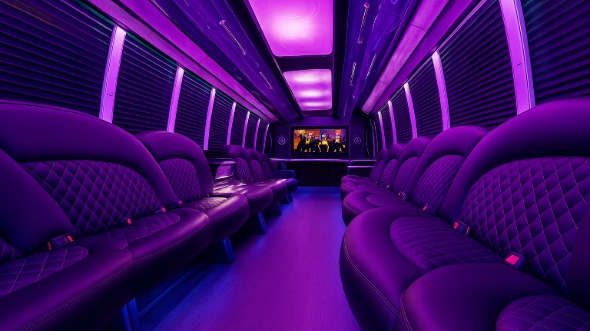 Interior of Irving Party Bus Company's 25 Passenger Party Bus in Irving