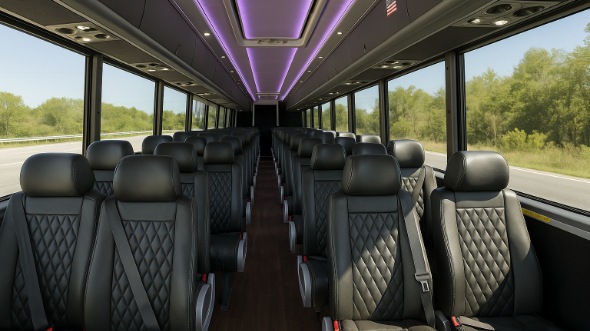 Interior of Charter Bus Company Irving's 28 Passenger Minibus in Irving