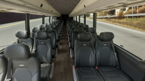 Interior of Charter Bus Company Irving's 30 Passenger Minibus in Irving