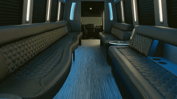 Interior of Charter Bus Company Euless's 30 Passenger Party Bus in Euless