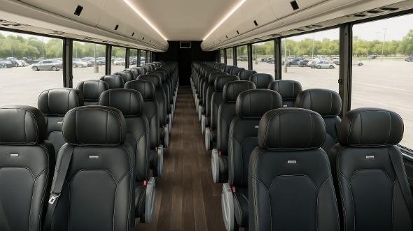 Interior of Charter Bus Company Irving's 35 Passenger Mini Bus in Irving