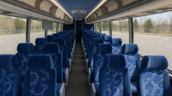 Interior of Charter Bus Company Irving's 44 Passenger Charter Bus in Irving