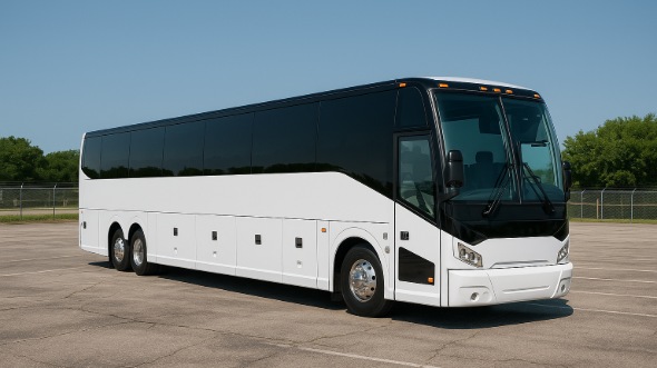 Exterior of Charter Bus Company Irving's 45 Passenger Charter Bus in Irving