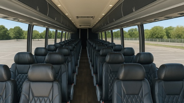 Interior of Charter Bus Company Irving's 46 Passenger Charter Bus in Irving