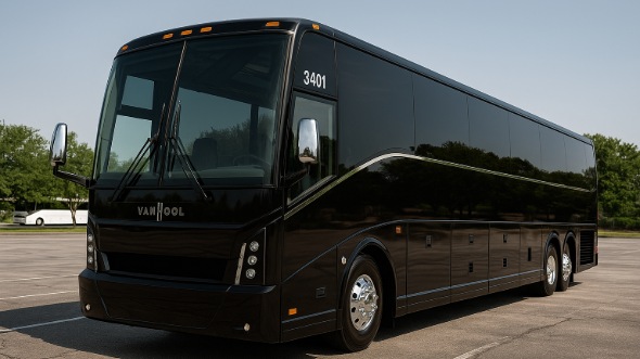 Exterior of Charter Bus Company Flower Mound's 50 Passenger Party Bus in Flower Mound