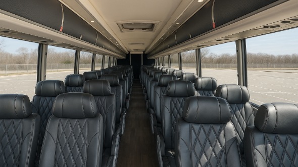 Interior of Charter Bus Company Irving's 51 Passenger Charter Bus in Irving