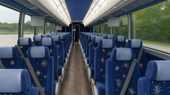 Interior of Charter Bus Company Irving's 56 Passenger Charter Bus in Irving