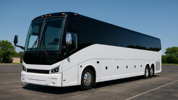 Exterior of Charter Bus Company Irving's 56 Passenger Charter Bus in Irving