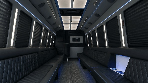 irving 20 passenger party bus interior